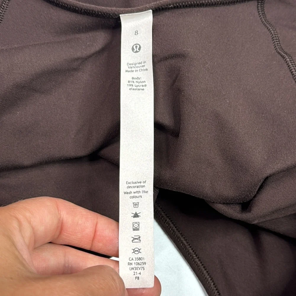 Lululemon Align Long Sleeve Brown Crop Top Size 8